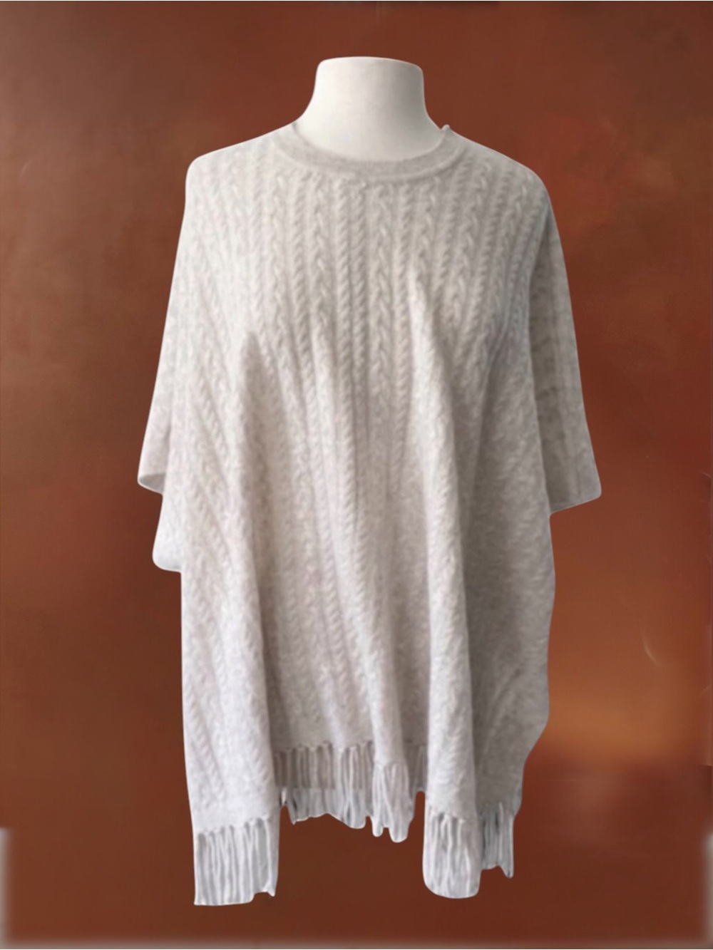 New! ALASHAN WOOL BRAIDED PONCHO ONE SIZE O/S